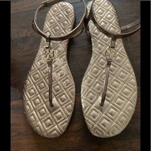Authentic metallic ToryBurch sandals